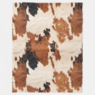 Western Brown Schwarz-weiß Cowhide Fleecedecke