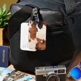 Western Brown Schwarz-weiß Cowhide Gepäckanhänger