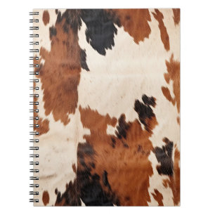 Western Brown Schwarz-weiß Cowhide Notizblock