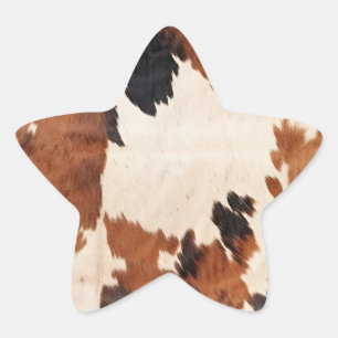 Western Brown Schwarz-weiß Cowhide Stern-Aufkleber