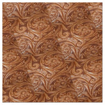 Western Brown Tooling Leather Look
