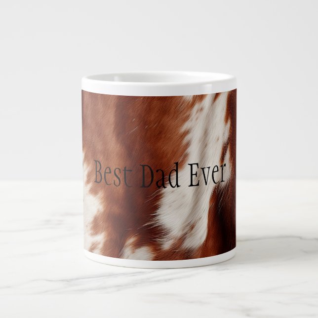 Western Brown White Animal Cowhid Jumbo-Tasse (Vorderseite)