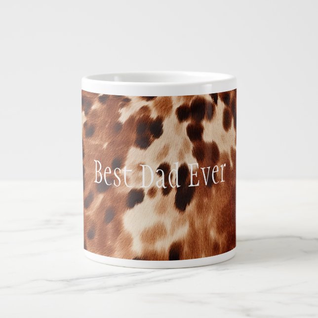 Western Brown White Black Animal Cowhid Jumbo-Tasse (Vorderseite)