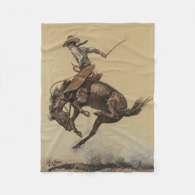 Western "Bucking Horse" von Will James Fleecedecke (Vorderseite)