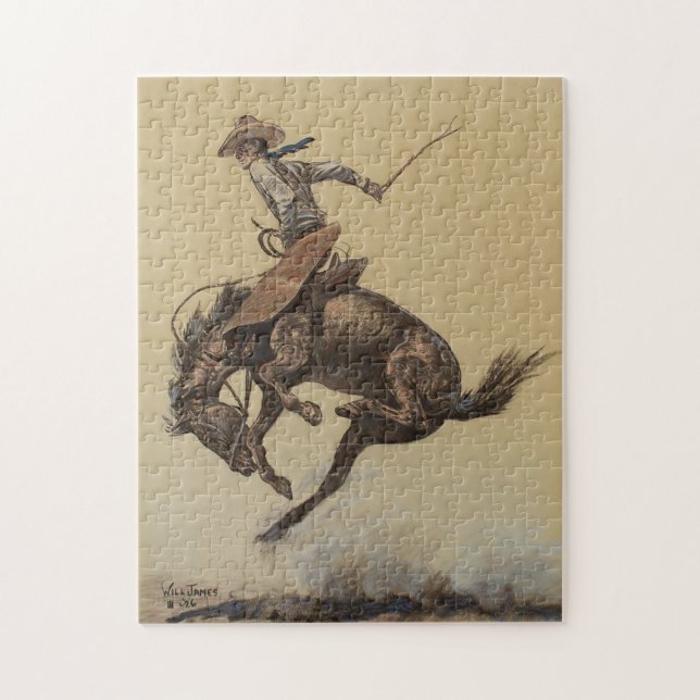 Western "Bucking Horse" von Will James Puzzle (Vertikal)