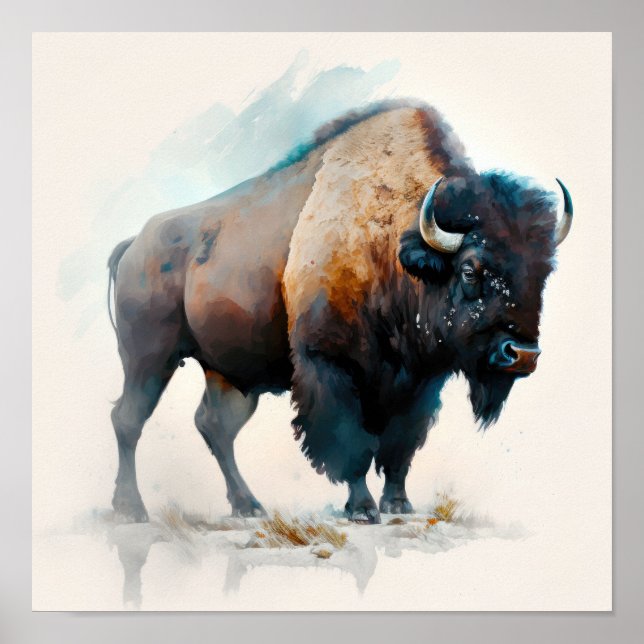 Western Buffalo Art Print Poster (Vorne)
