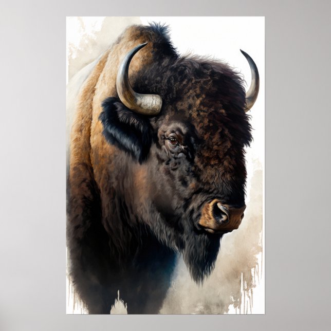 Western Buffalo Art Print Poster (Vorne)