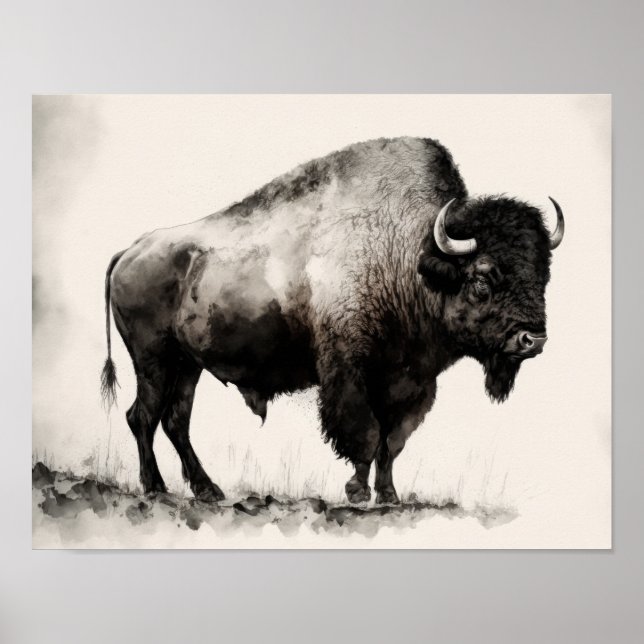 Western Buffalo Art Print Poster (Vorne)