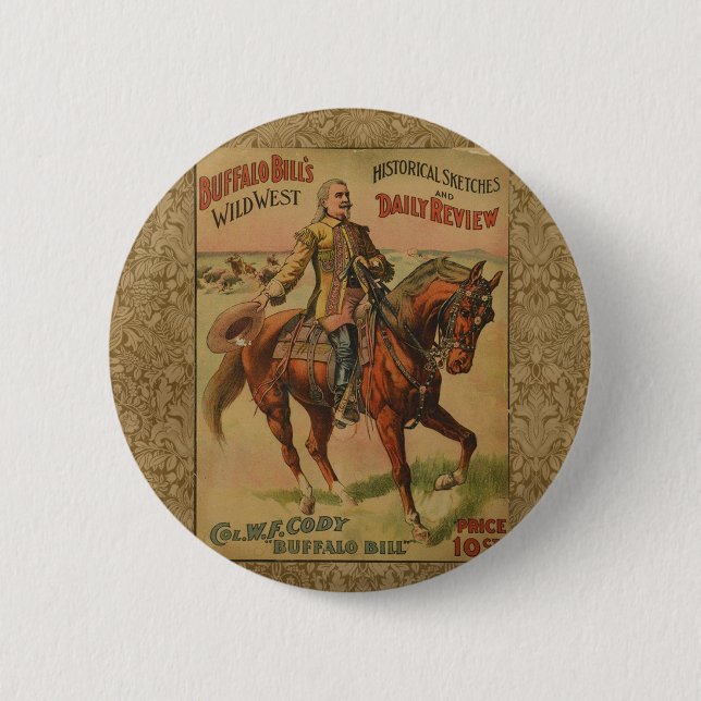 Western Buffalo Bill Wild West Button (Vorderseite)