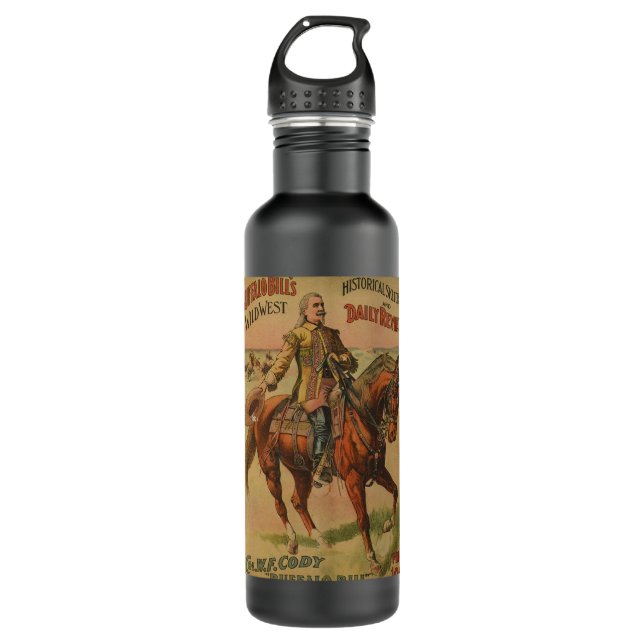 Western Buffalo Bill Wild West Edelstahlflasche (Vorderseite)