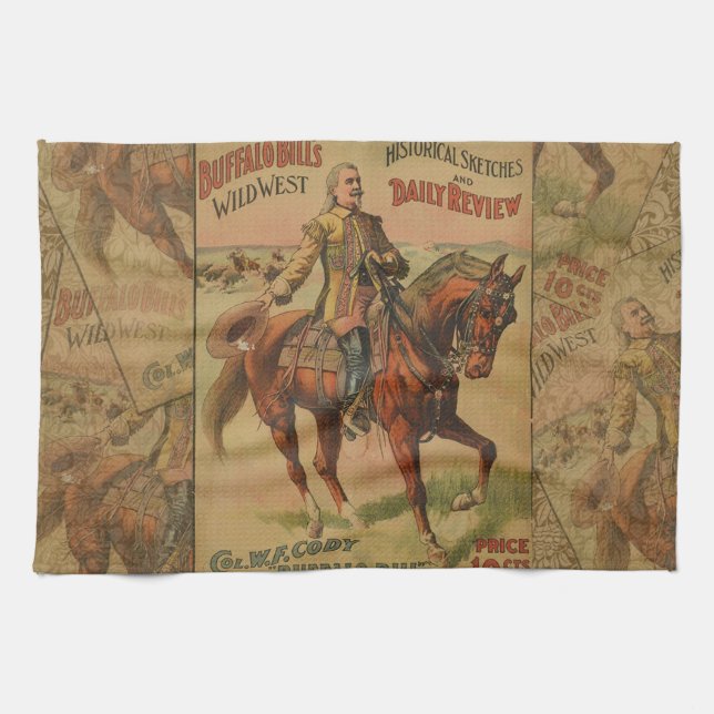 Western Buffalo Bill Wild West Geschirrtuch (Horizontal)