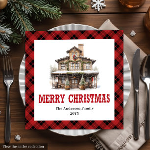Western Buffalo Karo Weihnachts-Papier-Servietten Serviette