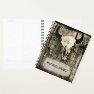 Western Bull Skull Vintag Sepia Rustikal Planer