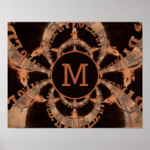 Western Bull Skull Vintag Sepia Rustikale Monogram