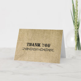 Western Burlap Dankeschön Karte