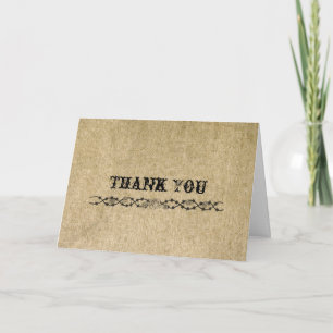 Western Burlap Dankeschön Karte