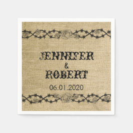 Western Burlap Wedding Napkin Serviette