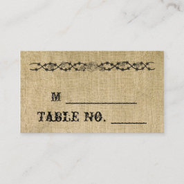Western Burlap Wedding Platzkarten