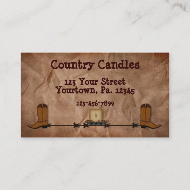 Western Candle Business Card Visitenkarte (Vorderseite)