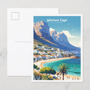 Western Cape Südafrika Illustration Travel Postkarte