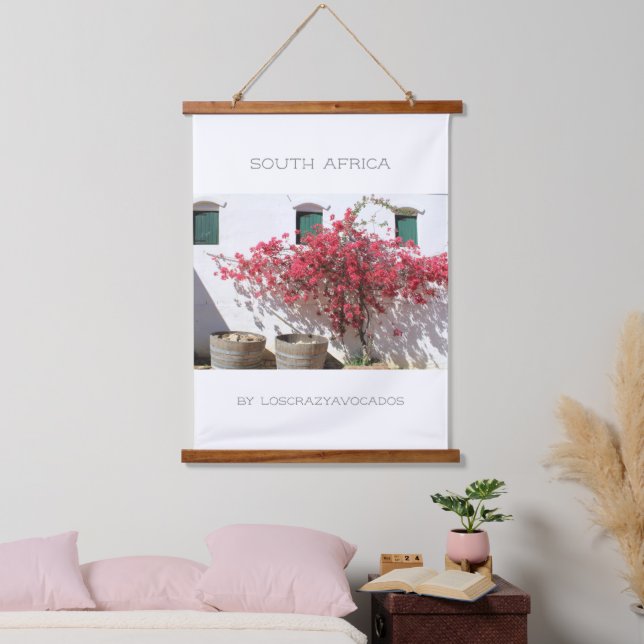 Western Cape Wine Farm Gebäude Stadtbild Wandteppich Mit Holzrahmen (Schlafzimmer)