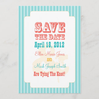 Western Carnival - Save the Date Blue & Coral