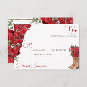 Western Charro Quinceñera RSVP Karte