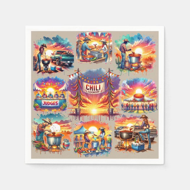 Western Chili Cookies Szenen 1 Serviette (Vorderseite)