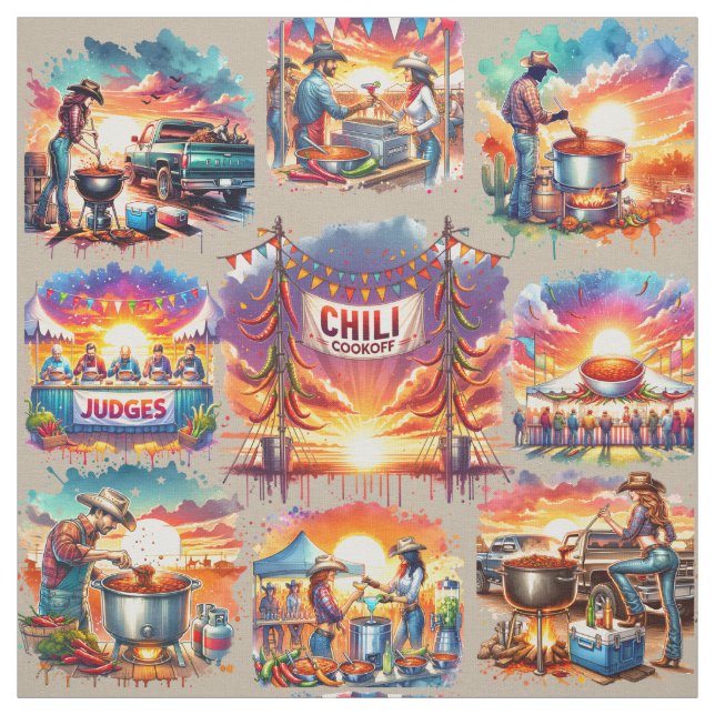 Western Chili Cookies Szenen 1 Stoff (Muster)