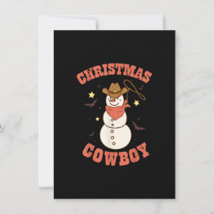 Western Christmas Cowboy Snowman Merry Xmas Groovy Einladung