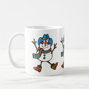 Western Christmas Cowboy Snowman mit Hut Tasse