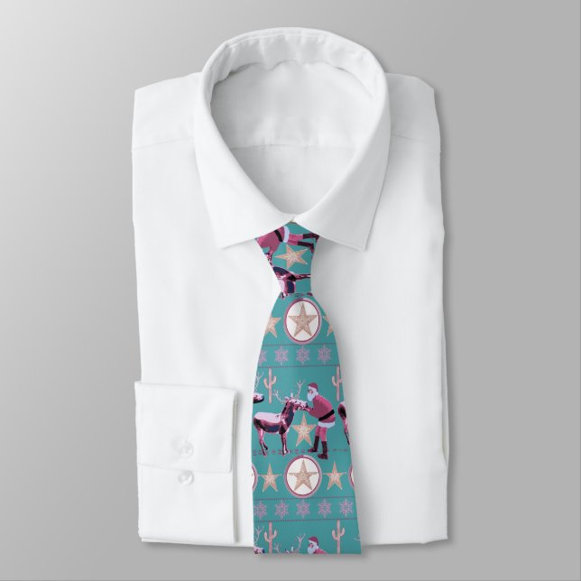 Western Christmas Donkey Reindeer Neck Tie Krawatte (Gebunden)