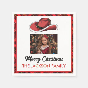 Western Christmas Hat Party Serviette
