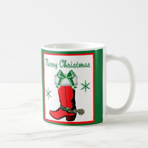 Western Christmas Red Cowboy Boot Kaffeetasse