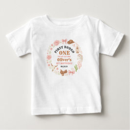 Western Coquette Cowgirl 1. Geburtstag Süßes Rosa Baby T-shirt