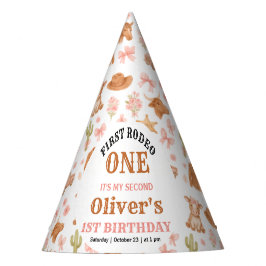 Western Coquette Cowgirl 1st Birthday Cute Pink Partyhütchen