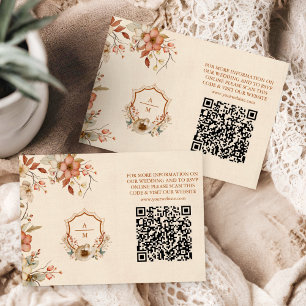 Western Country Bohemische Blumenhochzeit Begleitkarte