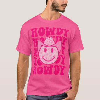 Western Country Cow Howdy Leopard Smile Face Cowgi T-Shirt