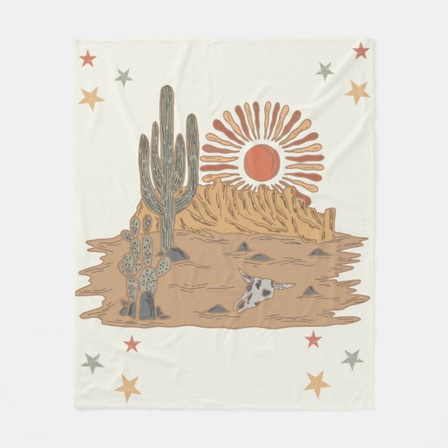 Western Country Cowboy Birthday Fleecedecke (Vorderseite)