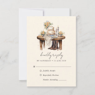 Western-Country-Cowboy-Cowgirl-Hochzeit RSVP Karte