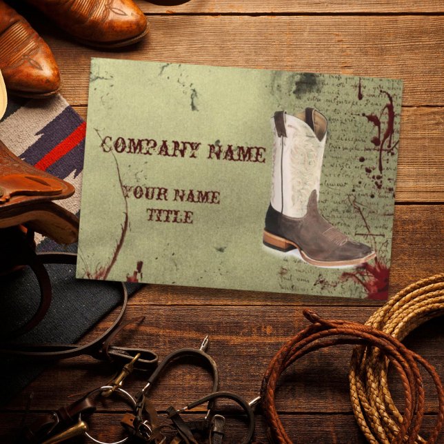Western Country Cowboy Handyman Bau Visitenkarte (Western country cowboy handyman Construction Business Card)