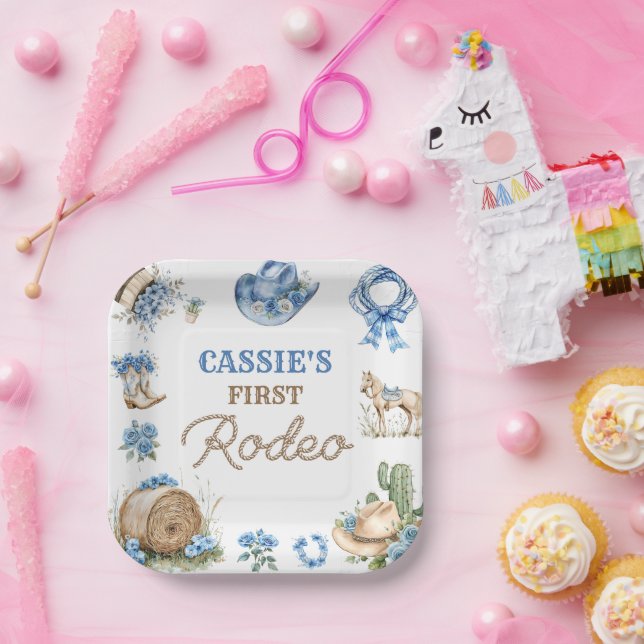 Western Country Cowboy Rodeo Birthday Party Paper Pappteller (Party)