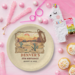 Western Country Cowboy Rodeo Geburtstagsparty Papi Pappteller