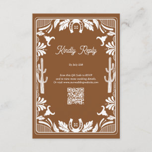 Western Country Cowboy Rustic Wedding Brown Begleitkarte