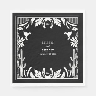 Western Country Cowboy Rustikale Hochzeit Serviette