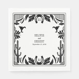 Western Country Cowboy Rustikale Hochzeit Serviette