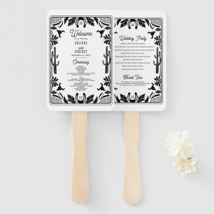 Western Country Cowboy Wedding Order of Service Fächer