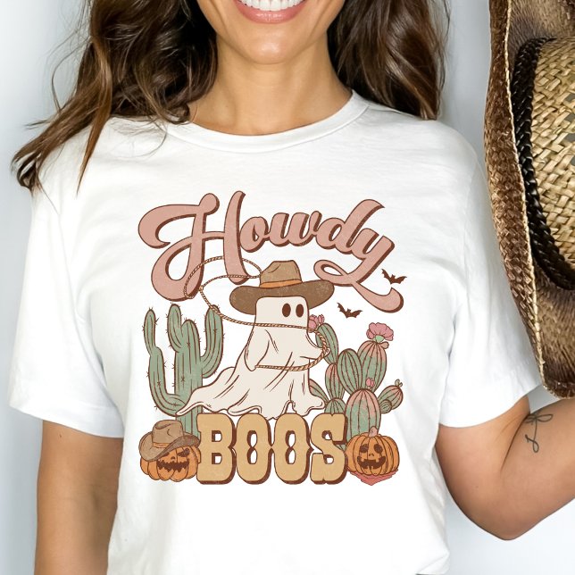 Western Country Cowgirl Howdy Boos Funny Halloween T-Shirt (Von Creator hochgeladen)