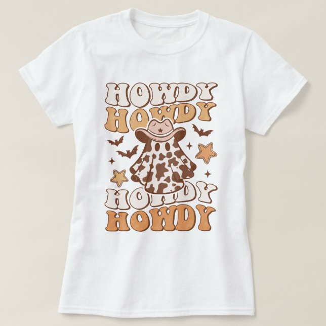 Western Country Cowgirl Howdy Funny Halloween T-Shirt (Design vorne)