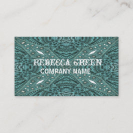 Western Country Cowgirl Mode aquamarin Leder Visitenkarte